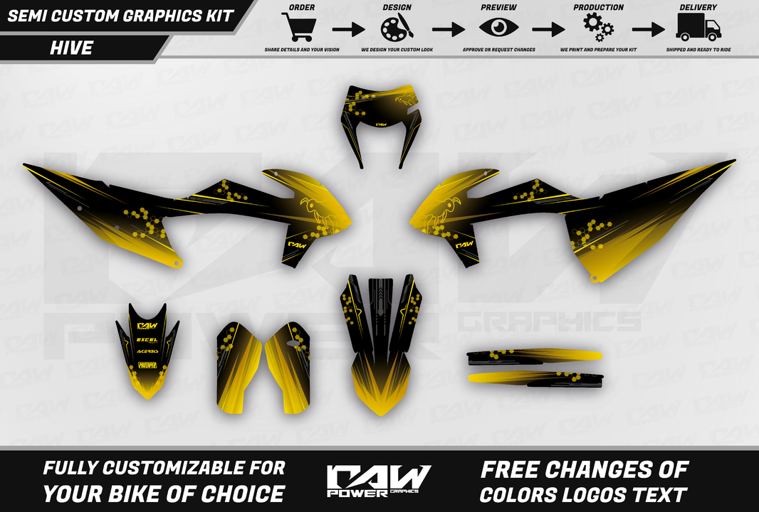 SEMI CUSTOM MX/SUPERMOTO GRAPHICS KITS – raw power graphics